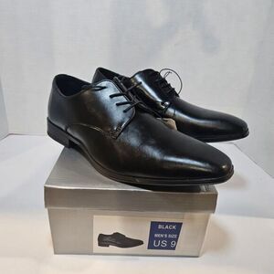 Perry Ellis Men’s Leather Oxford Lace-Up Dress or Casual Shoe Black /‎ Size 9